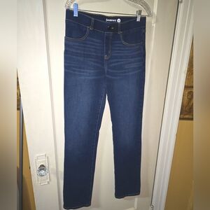 Betabrand Straight-Leg 4-Pocket Yoga Denim Jeans Stretch Jegging High Medium